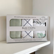 Load image into Gallery viewer, Organic Premium Burp Cloths - Sage