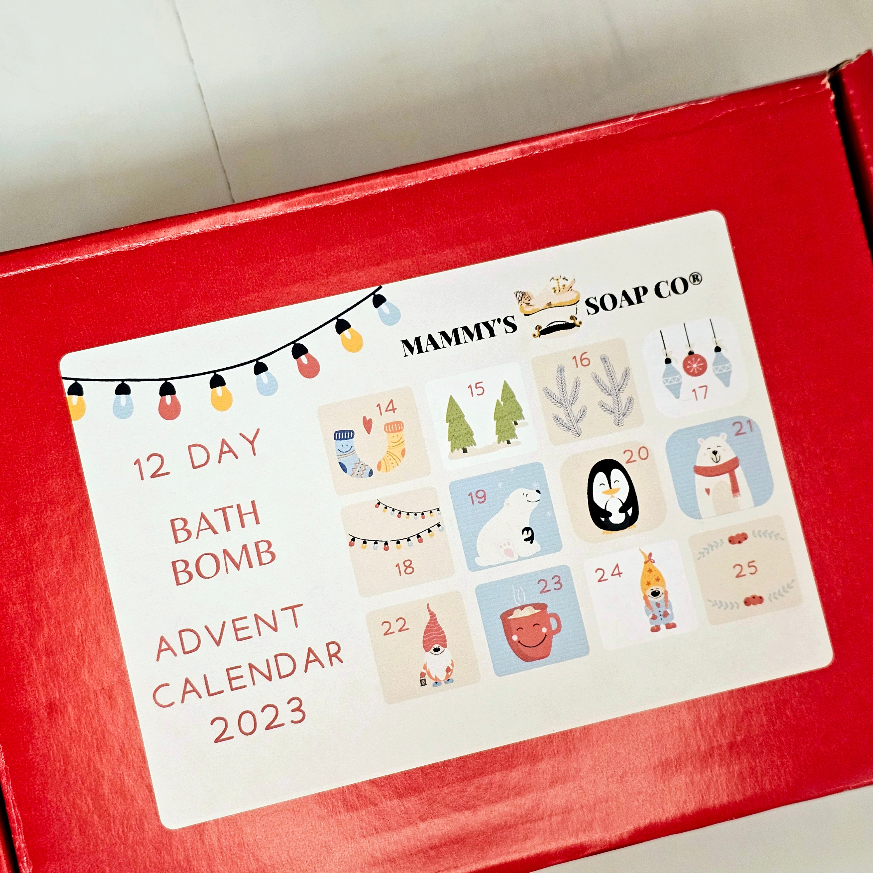12 Day Bath Bomb Advent Calendar Mammy's Soap Co
