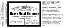 Load image into Gallery viewer, Supplement label for 'Heavy Metal Harmony' with branding and product information.