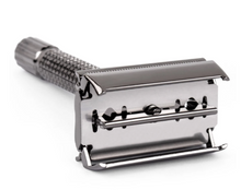 Load image into Gallery viewer, gun metal safety razor with butterfly top open