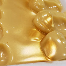 Load image into Gallery viewer, Freshly made handmade soap sprayed with shiny gold mica
