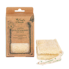 Load image into Gallery viewer, Luffa dishwashing sponge for washing and cleaning, set of 2 kitchen eco
