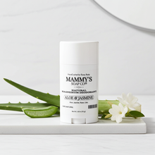 Load image into Gallery viewer, Mammy's Soap Co. natural magnesium deodorant with aloe vera and jasmine on a white background
