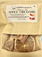 Load image into Gallery viewer, Mammy's Soap Co. Summer Pot Apple Orchard scented potpourri in a kraft paper bag with a clear window showing dried apple slices and botanical pieces inside.
