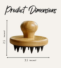 Load image into Gallery viewer, Wooden brush with black bristles and measurements on a white background
