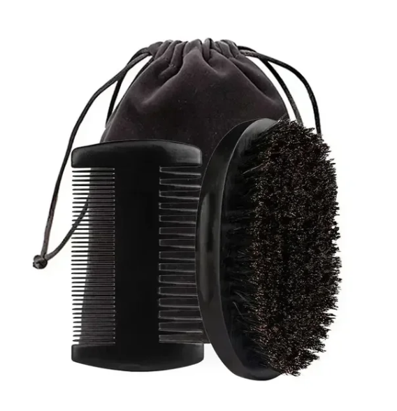 Beard Care Brush and Comb Set