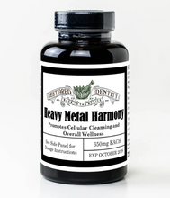Load image into Gallery viewer, Bottle of 'Heavy Metal Harmony' supplement with a black label on a white background
