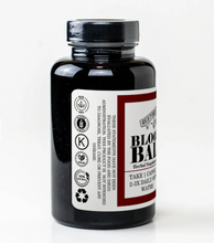 Load image into Gallery viewer, Black bottle with a label on a white background

