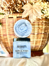 Load image into Gallery viewer, Tropical Fusion foaming body scrub displayed with warm fall décor.

