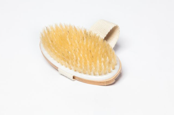 Palm held body brush
