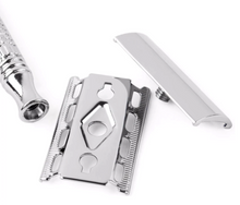 Load image into Gallery viewer, chrome safety razor top dismantled
